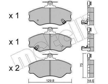 Комплект тормозных колодок, дисковый тормоз Metelli 22-0366-0 (фото 1)