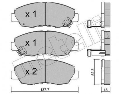 Комплект тормозных колодок, дисковый тормоз Metelli 22-0384-0