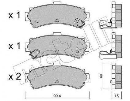 Комплект тормозных колодок, дисковый тормоз Metelli 22-0403-0 (фото 1)