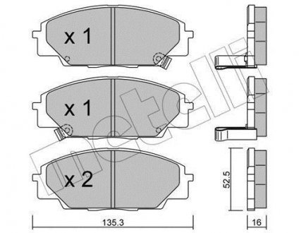 Комплект тормозных колодок, дисковый тормоз Metelli 22-0435-0 (фото 1)