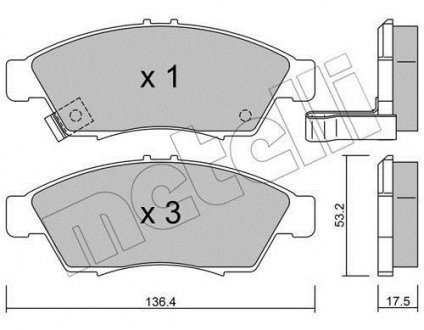 Гальмівні колодки, дискове гальмо (набір) Metelli 22-0437-0