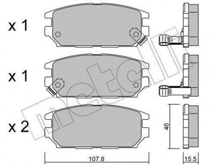 Гальмівні колодки, дискове гальмо (набір) Metelli 22-0483-0