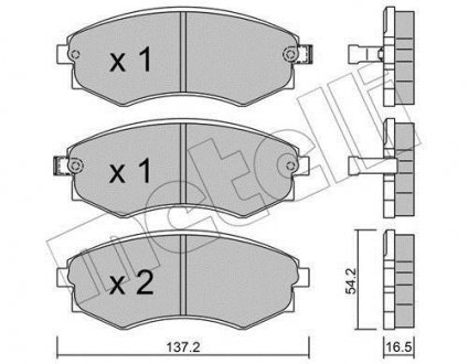 Комплект тормозных колодок, дисковый тормоз Metelli 22-0518-0 (фото 1)