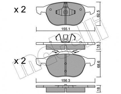 Комплект тормозных колодок, дисковый тормоз Metelli 22-0534-1 (фото 1)