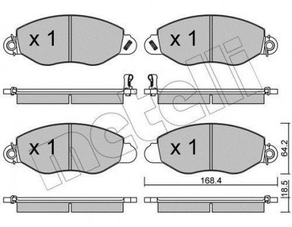 Комплект тормозных колодок, дисковый тормоз Metelli 22-0536-0 (фото 1)