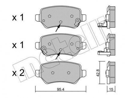 Комплект гальмівних колодок Metelli 22-0542-2