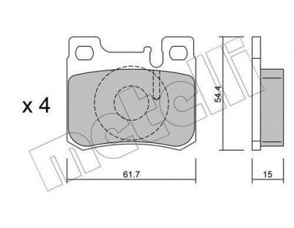Комплект тормозных колодок, дисковый тормоз Metelli 22-0566-0 (фото 1)