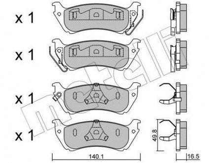 Комплект тормозных колодок, дисковый тормоз Metelli 22-0570-0 (фото 1)
