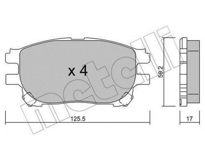 Комплект тормозных колодок, дисковый тормоз Metelli 22-0615-0 (фото 1)