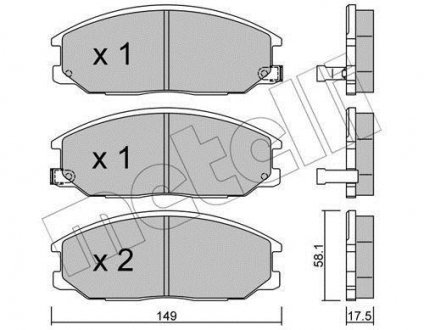 Комплект гальмівних колодок (дискових) Metelli 22-0632-0