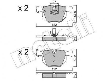 Комплект тормозных колодок, дисковый тормоз Metelli 22-0644-0 (фото 1)