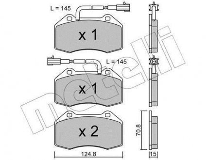 Комплект тормозных колодок, дисковый тормоз Metelli 22-0651-2 (фото 1)