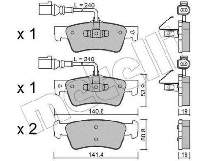 Комплект тормозных колодок, дисковый тормоз Metelli 22-0661-0 (фото 1)