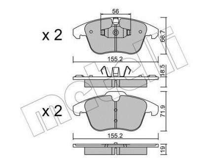 Комплект тормозных колодок, дисковый тормоз Metelli 22-0675-3 (фото 1)