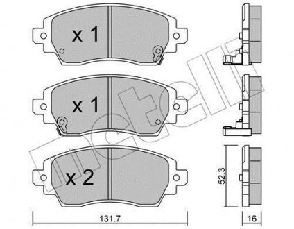 Комплект тормозных колодок, дисковый тормоз Metelli 2207500 (фото 1)