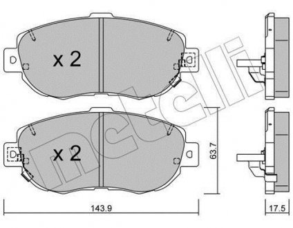 Комплект тормозных колодок, дисковый тормоз Metelli 22-0756-0 (фото 1)