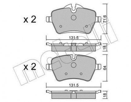 Комплект тормозных колодок, дисковый тормоз Metelli 22-0768-0 (фото 1)