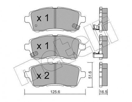 Комплект тормозных колодок, дисковый тормоз Metelli 22-0793-1