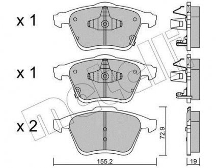 Комплект тормозных колодок, дисковый тормоз Metelli 22-0805-0