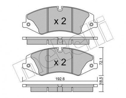 Комплект тормозных колодок, дисковый тормоз Metelli 22-0836-0