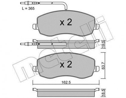 Комплект тормозных колодок, дисковый тормоз Metelli 2208470 (фото 1)