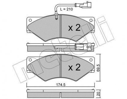 Комплект тормозных колодок (дисковых).) Metelli 22-0849-1 (фото 1)