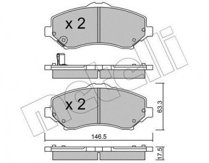 Комплект тормозных колодок, дисковый тормоз Metelli 22-0862-0 (фото 1)