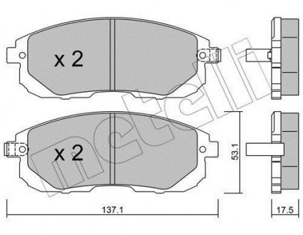 Комплект тормозных колодок, дисковый тормоз Metelli 2208761