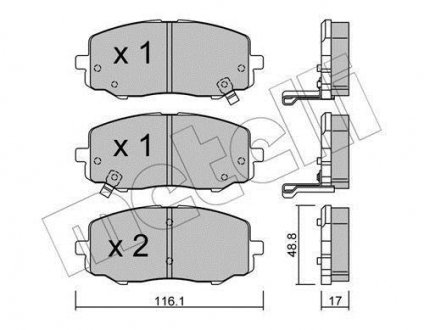 Комплект тормозных колодок, дисковый тормоз Metelli 22-0912-0 (фото 1)