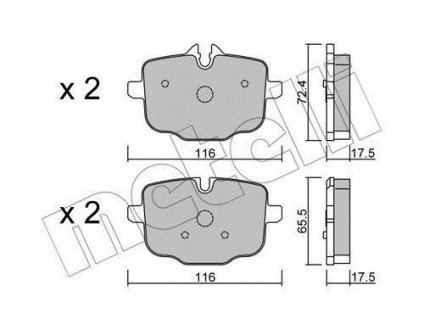 Комплект тормозных колодок, дисковый тормоз Metelli 22-0921-0 (фото 1)
