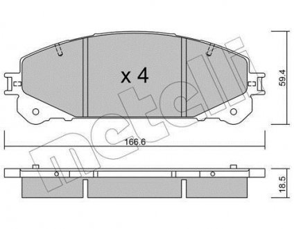 Комплект гальмівних колодок Metelli 22-0938-1