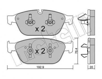 Колодки гальмівні (передні) Audi A8/Q5 10- (Teves) Q+ Metelli 2209540