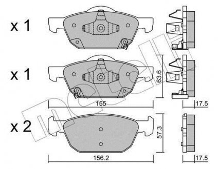 Комплект гальмівних колодок (дискових) Metelli 22-1009-0