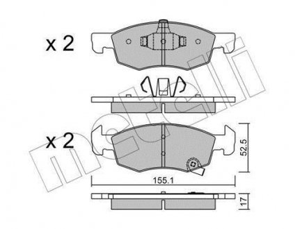 Комплект тормозных колодок Metelli 22-1034-0 (фото 1)