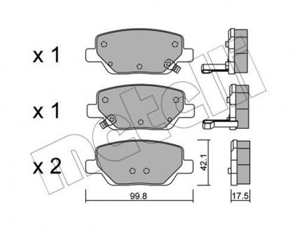 Комплект гальмівних колодок (дискових) Metelli 22-1104-0 (фото 1)
