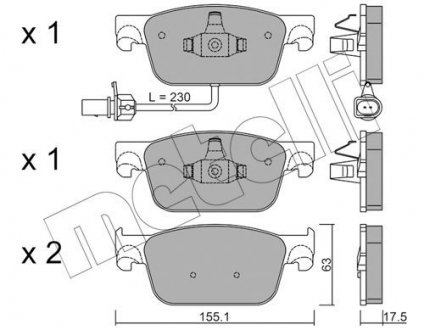 Тормозные колодкиAUDI A4 15- Metelli 2211250