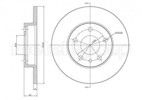 TARCZA HAM.ALFA GTV 2,0T 95-03 TYL Metelli 23-0388C (фото 1)