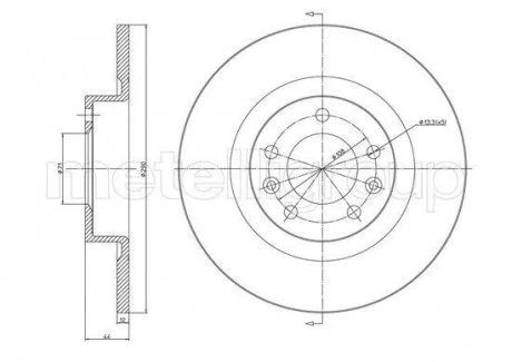 Тормозной диск Metelli 23-1296C (фото 1)