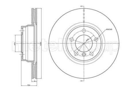 Гальмівний диск Metelli 231454C (фото 1)
