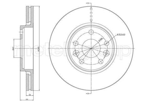 Диск тормозной Metelli 231563C