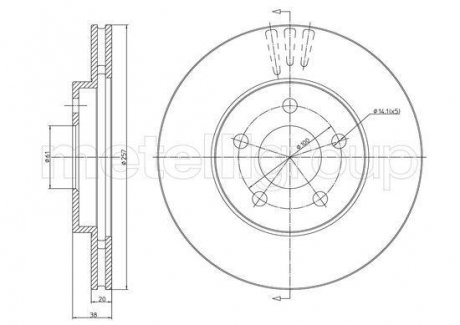 Тормозной диск Metelli 23-1629C (фото 1)