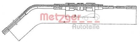 Трос ручного гальма METZGER 104132