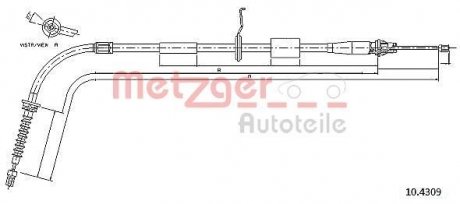 Трос, стояночная тормозная система METZGER 104309