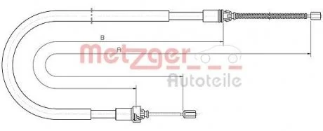 Трос ручного гальма METZGER 106033