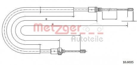 Трос ручного гальма METZGER 106035 (фото 1)