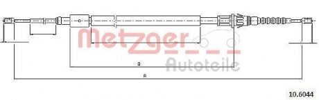 Трос, стояночная тормозная система METZGER 10.6044 (фото 1)