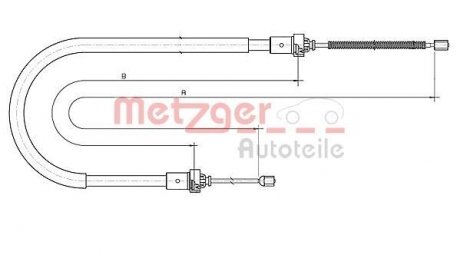 Трос ручного гальма METZGER 106892 (фото 1)