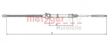 Трос ручного гальма METZGER 107136