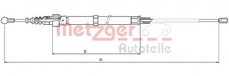 Трос ручного тормоза METZGER 107508
