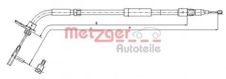 Трос ручного гальма METZGER 109334